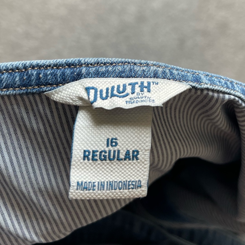 Duluth Trading Co Blue Denim Overalls Jumpsuit with Belt - Picture 3 of 4